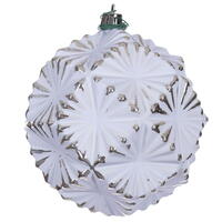 4" Champ Etch Prism White Brsh Orn 6/Bg
