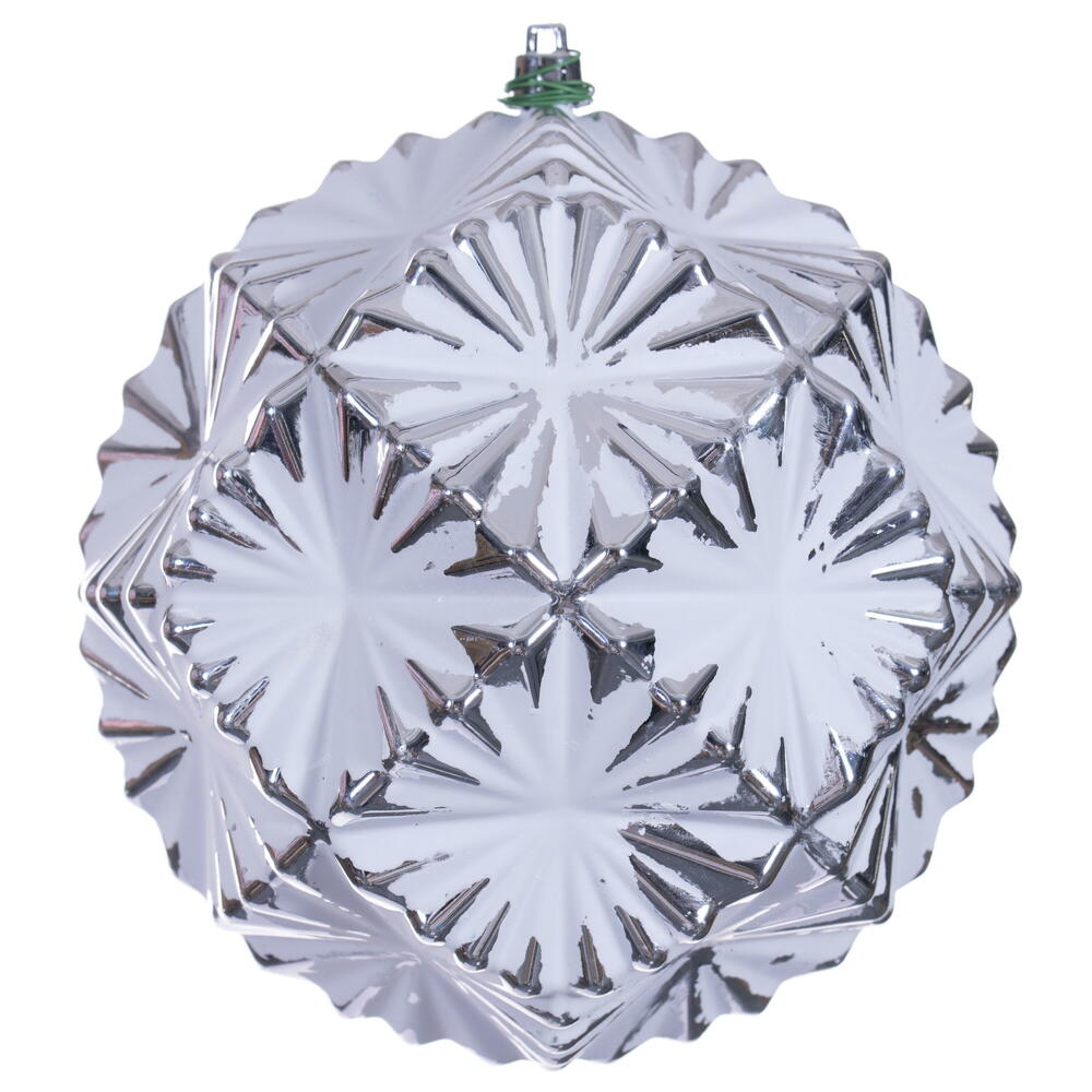 Vickerman Etch Prism White Brush Ornament