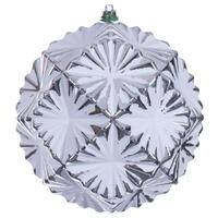 Vickerman Etch Prism White Brush Ornament