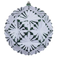 Vickerman Etch Prism White Brush Ornament