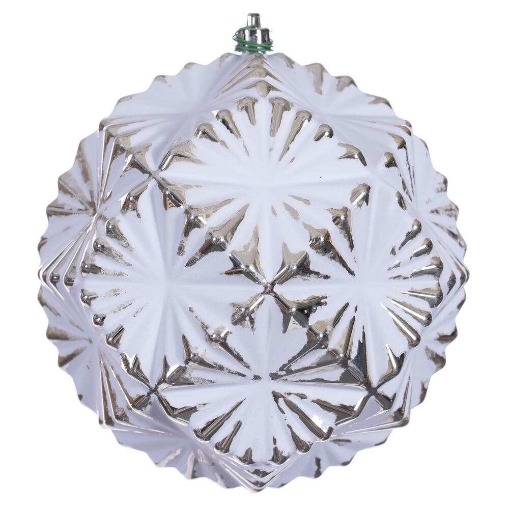 Vickerman Etch Prism White Brush Ornament