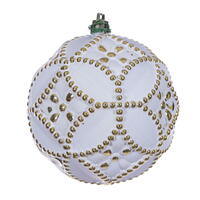 Vickerman Etch Antique White Brush Ornament