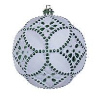 Vickerman Etch Antique White Brush Ornament