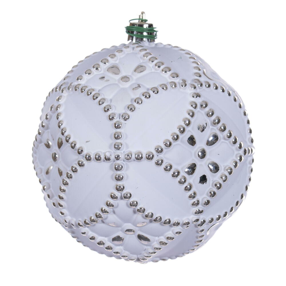 Vickerman Etch Antique White Brush Ornament