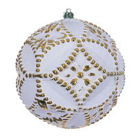 6" Gold Etch Antiq White Brsh Orn 4/Bag