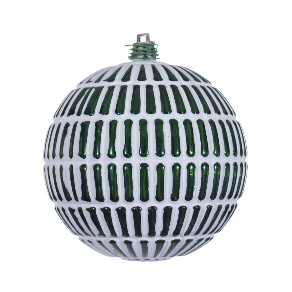 Vickerman Etch Line White Brush Ornament