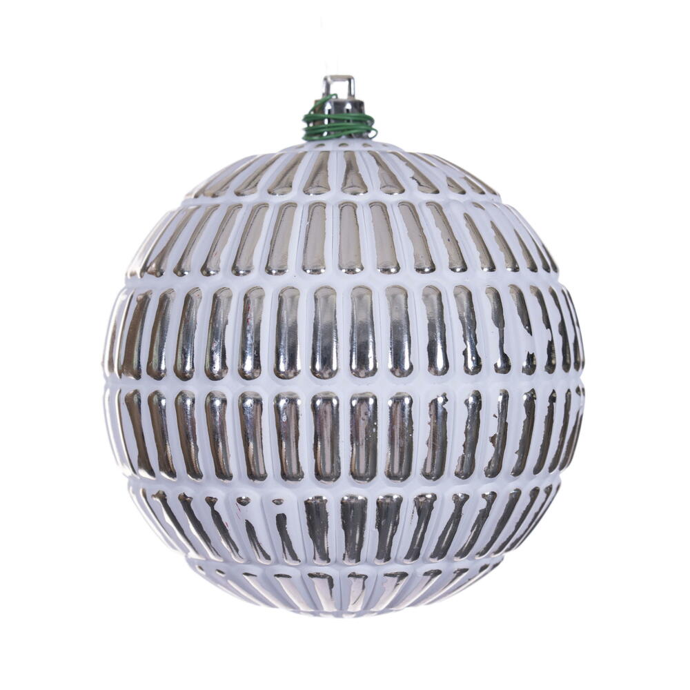 Vickerman Etch Line White Brush Ornament