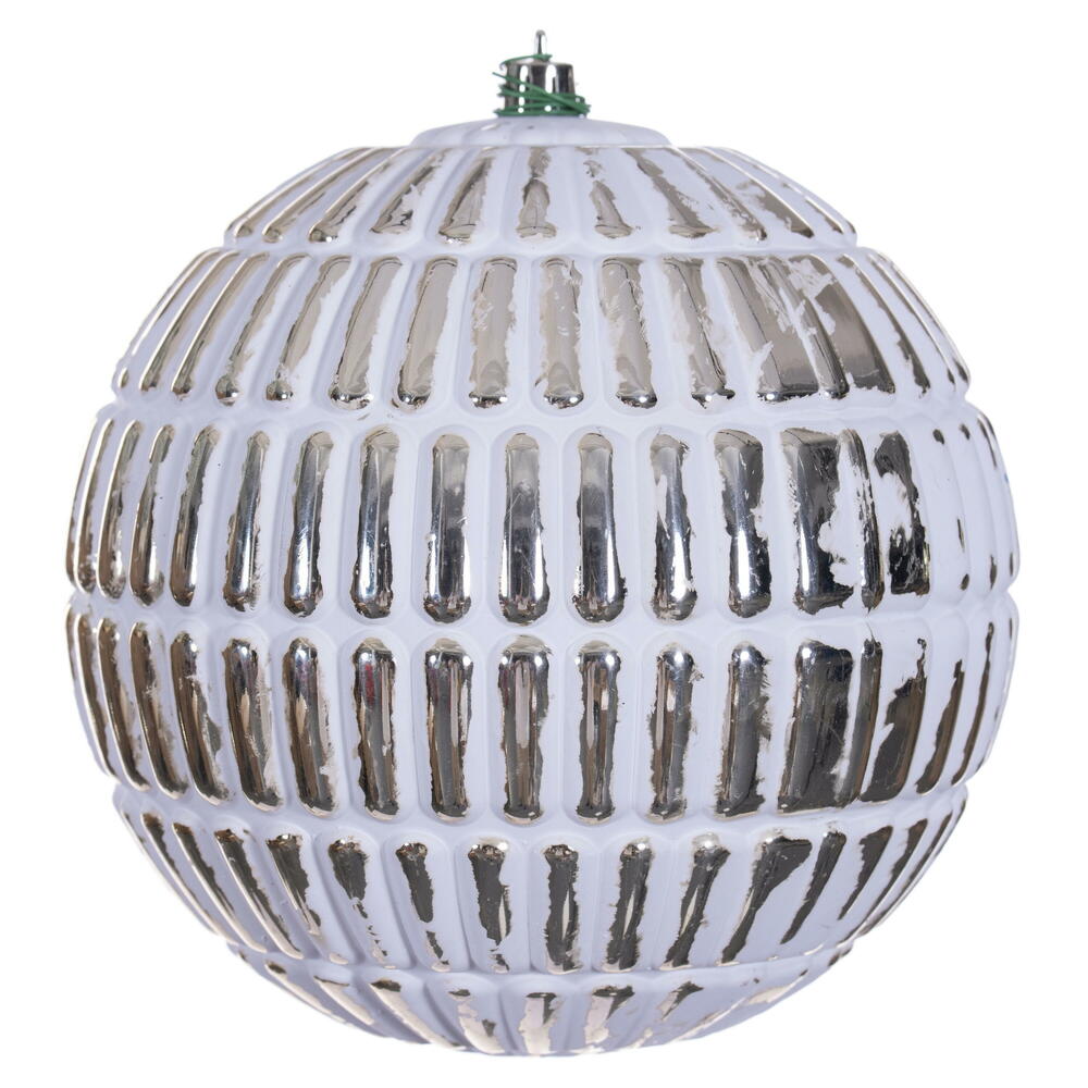 Vickerman Etch Line White Brush Ornament
