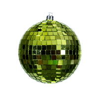 4.75" Lime Mirror Ball Ornament 4/Bag