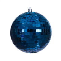 4.75" Blue Mirror Ball Ornament 4/Bag