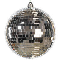 8" Silver Mirror Ball Ornament