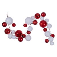 6' Red/White Ball Branch Garland