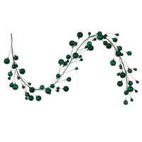 6' Green Matt Shiny Prl Ball Garlnd 1-2"