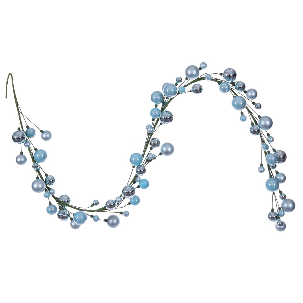 Vickerman 6' Matte Shiny Pearl Ball Garland 1-2"