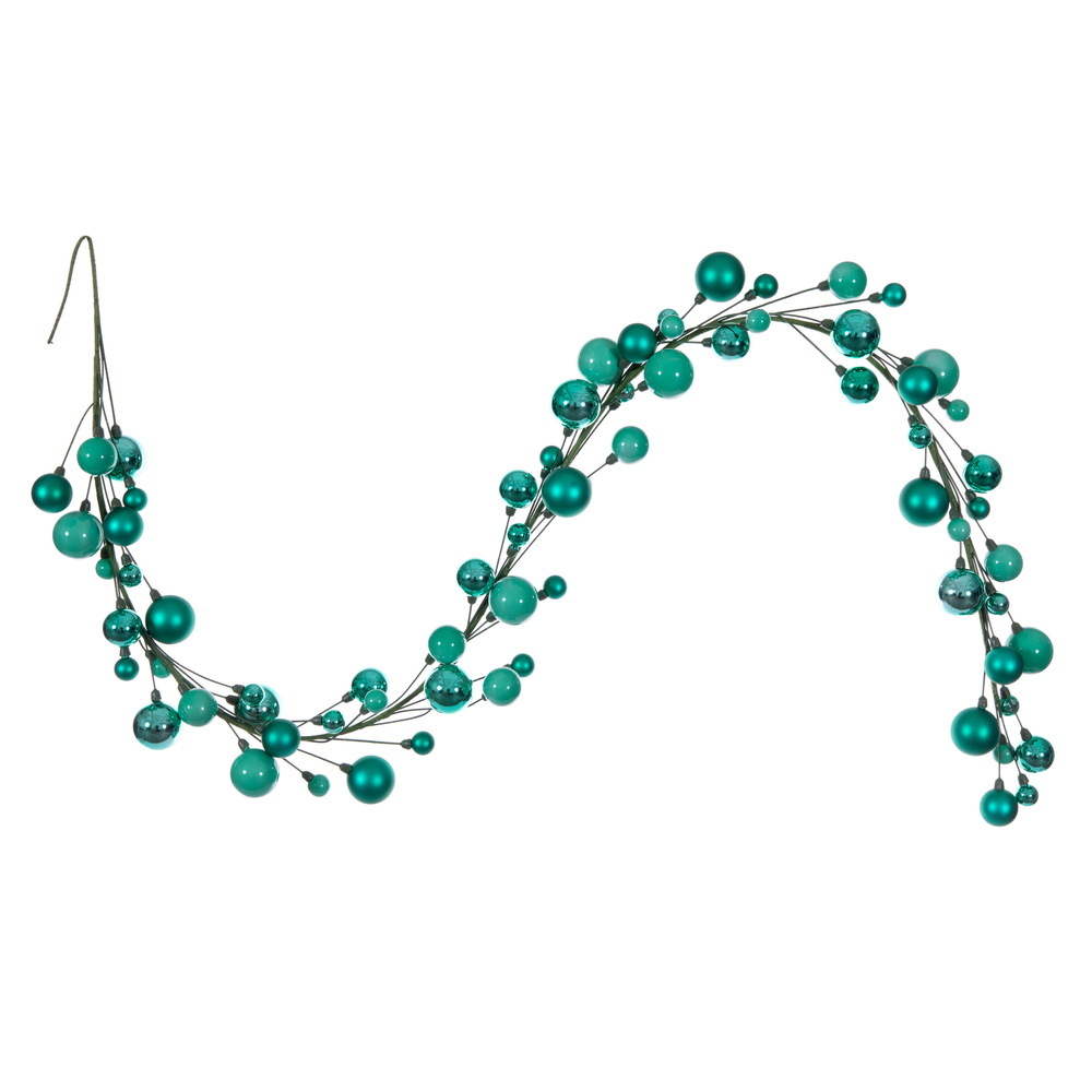 Vickerman 6' Matte Shiny Pearl Ball Garland 1-2"