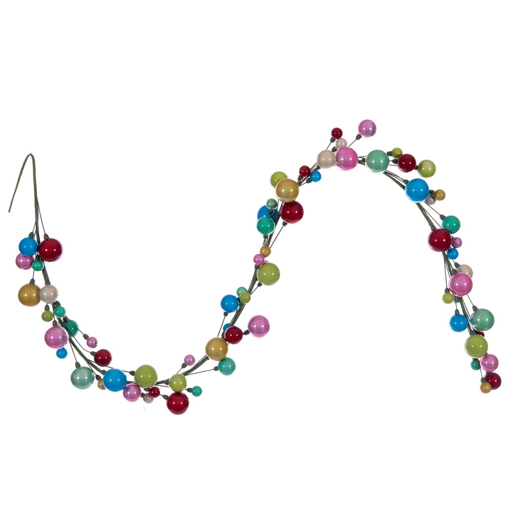 Vickerman 6' Matte Shiny Pearl Ball Garland 1-2"