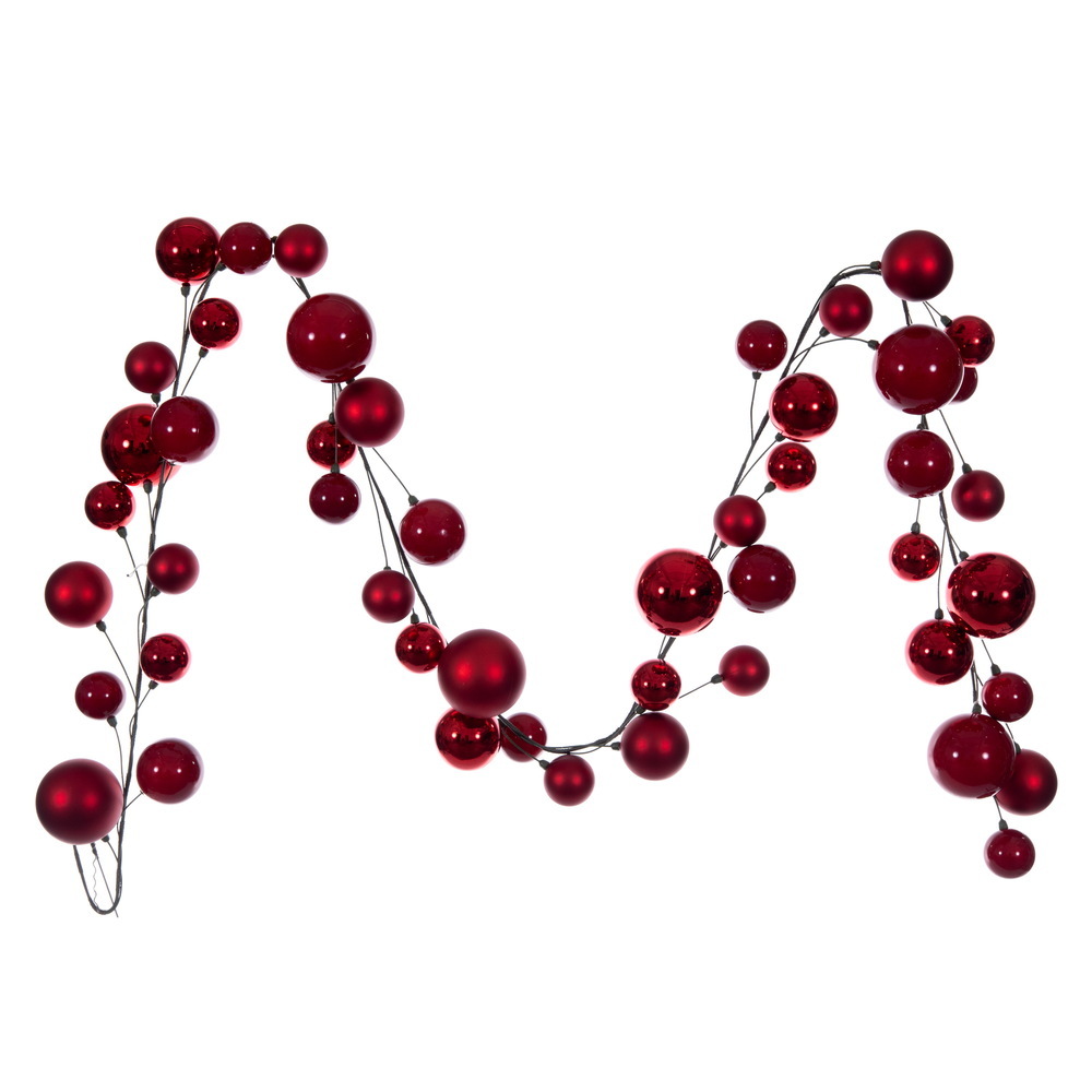Vickerman 10' Matt Shny Pearl Ball Garland 2-4"