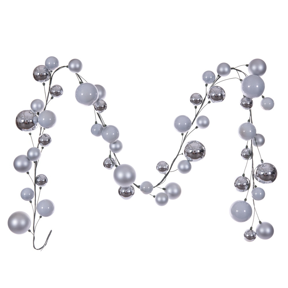 Vickerman 10' Matt Shny Pearl Ball Garland 2-4"