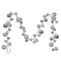 10' Silver Mat Shny Prl Ball Garlnd 2-4"