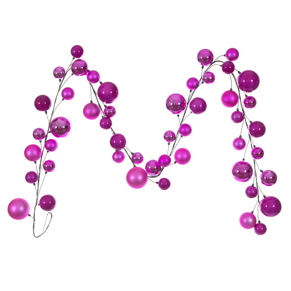 Vickerman 10' Matt Shny Pearl Ball Garland 2-4"