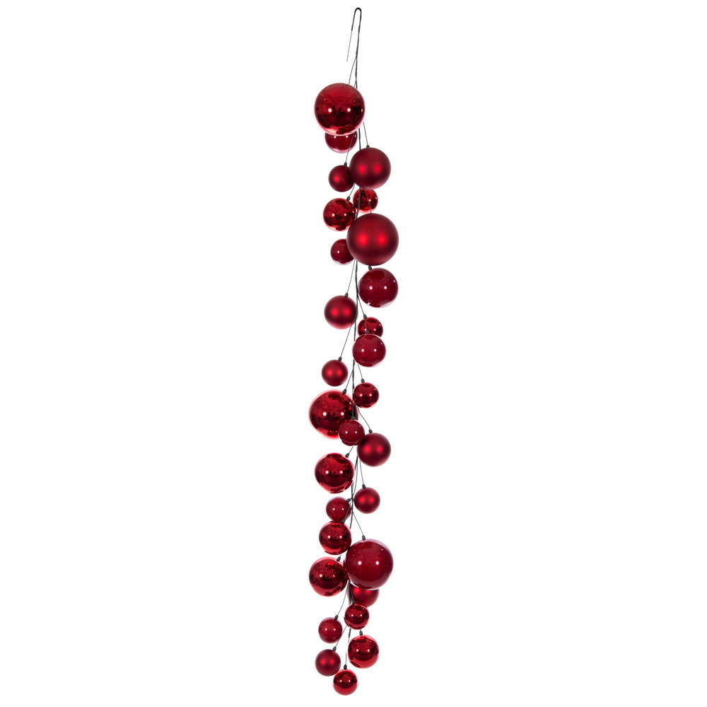 6' Matte Shiny Pearl Ball Garland 4-6"
