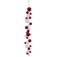 6' Red/White Mat Sh Prl Ball Garlnd 4-6"