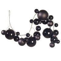 6' Black Matt Shny Perl Ball Garlnd 4-8"