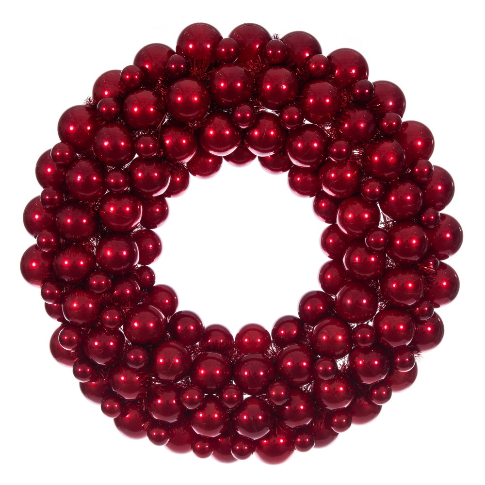 28" Red Candy Ball Wreath UV