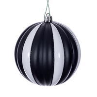Vickerman Black/White Horizontal Line Ball Ornament