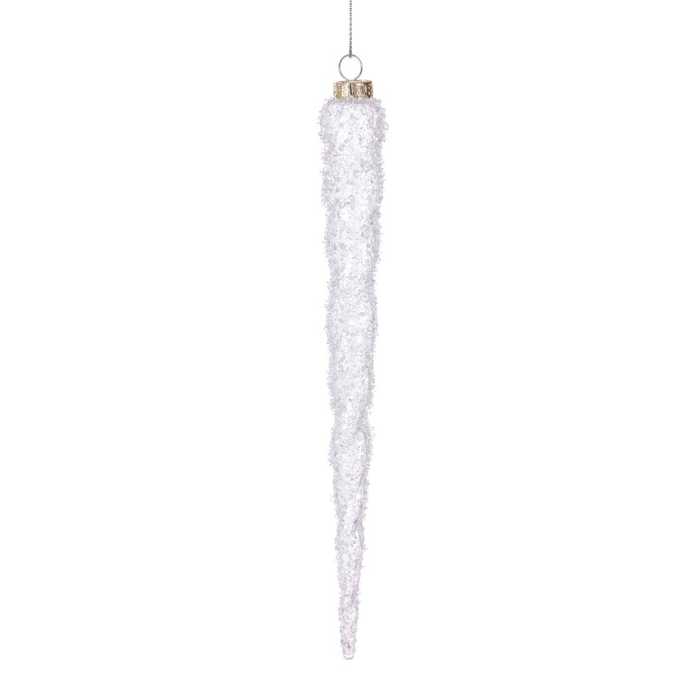 Vickerman White Sequin Clear Icicle Ornament