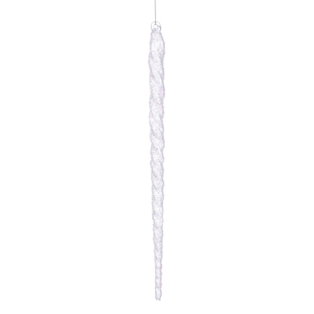 Vickerman White Sequin Clear Icicle Ornament