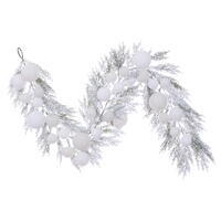 Vickerman 6' Flocked Iced Ball Garland