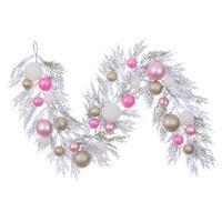 Vickerman 6' Flocked Iced Ball Garland