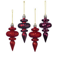 4" Burgundy Finial 4 Finish Asst 8/Bx
