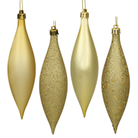 Vickerman Four-Finish Finial Drop Christmas Ornament