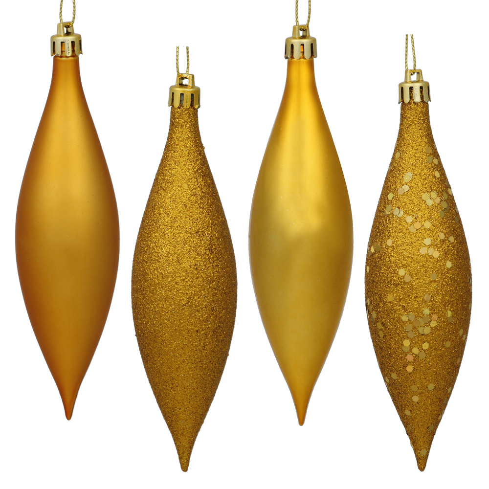 Vickerman Four-Finish Finial Drop Christmas Ornament
