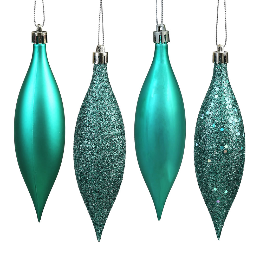 Vickerman Four-Finish Finial Drop Christmas Ornament