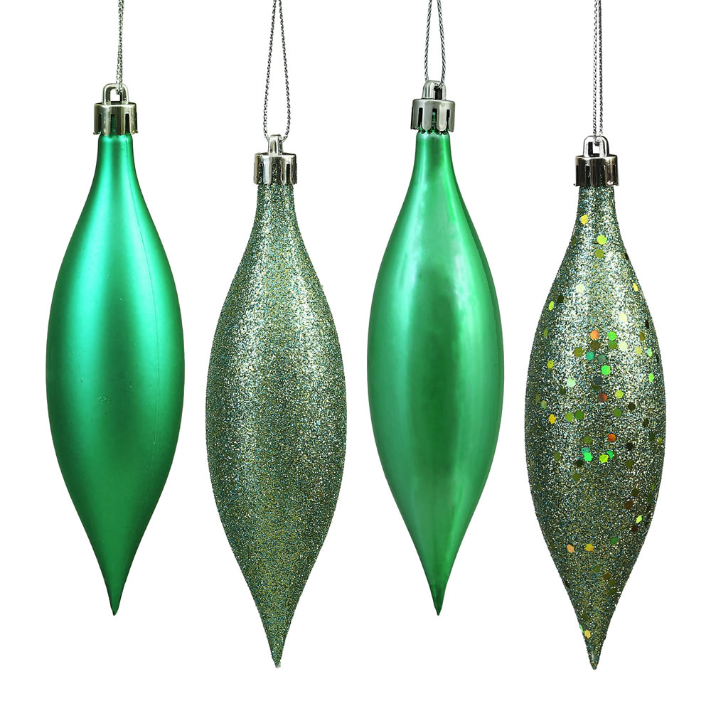Vickerman Four-Finish Finial Drop Christmas Ornament