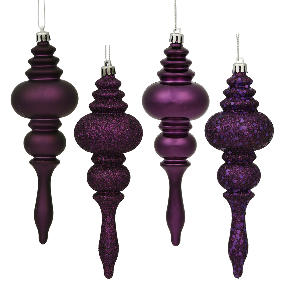 Vickerman 7" Finial Ornament 8/Pk