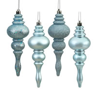 7" Baby Blue Finial 4 Finish Asst 8/Bx