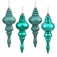 7" Teal Finial 4 Finish Asst 8/Bx