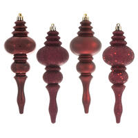 7" Burgundy Finial 4 Finish Asst 8/Bx