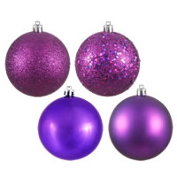 Vickerman 1" 4-Finish Plastic Ball Ornament Assortment Box of 18