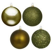 2.4" Olive 4 Finish Orn Asst 24/Box