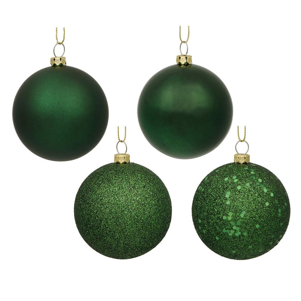 Vickerman 1" 4-Finish Plastic Ball Ornament Assortment Box of 18
