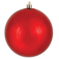 4" Red Shiny Ball UV Drilled 6/Bag