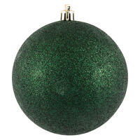 4" Midnt Green Glitter Ball Drilled 6/Bg
