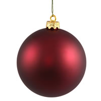 3" Wine Matte Ball UV Drilled 12/Bag