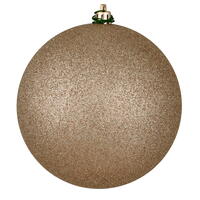 4" Oat Glitter Ball Drilled 6/Bag