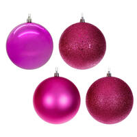 4.75" Hot Pink 4 Finish Ball Asst 4/Box